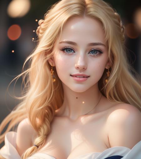 (Cinematic Photo:1.3) of (Ultrarealistic:1.3),(Happy:1.3) sailor moon,(8k, best quality, masterpiece:1.2),(best quality:1.0), (ultra highres:1.0), a beautiful woman, shoulder, half body portrait, extremely luminous bright design, autumn lights, 1girl, european,(blonde hair), forehead, lips, long_hair, looking_at_viewer, nose, photorealistic, portrait, realistic, solo,masterpiece, shallow depth of field, (high detailed skin:1.2), 8k uhd, dslr, soft lighting, high quality, film grain, 20mp, Fujifilm XT3, 80mm, hasselblad, (to8contrast style) <lora:epi_noiseoffset2:1>,Highly Detailed