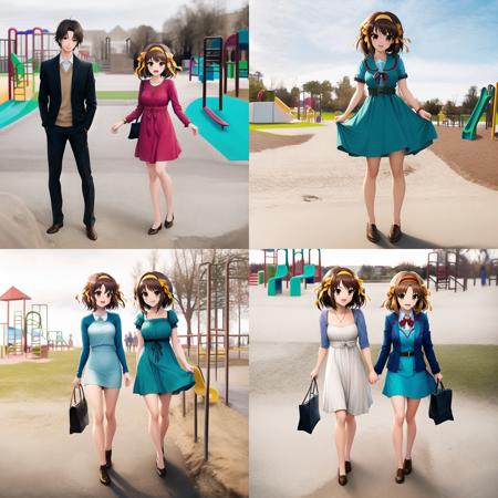 masterpice,haruhi,suzumiya haruhi no yuuutsu, detailed face, full body, dress  , (intricate details:0.1), psta background <lora:psta_1-000018:1.3> dirt, on the playground