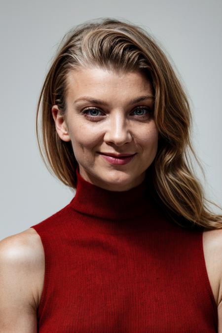 portrait photograph, eye contact, woman in (a red sleeveless cashmere turtleneck:1.2), smirk, plain white background, symmetrical angle, studio lighting, (high detailed skin:1.1)
<lora:0more_details:1> <lora:natalie_dormer_lora_v01:1> natdormer