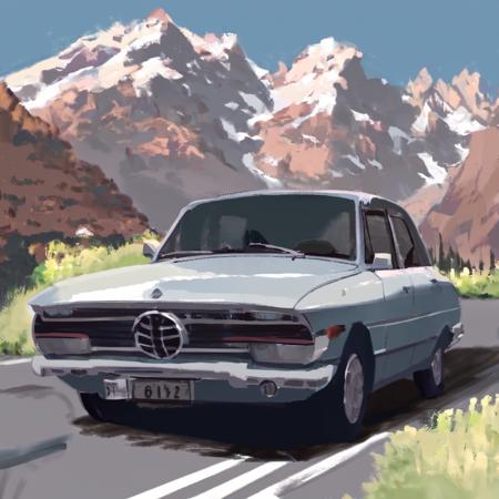 image in imst artstyle of a car