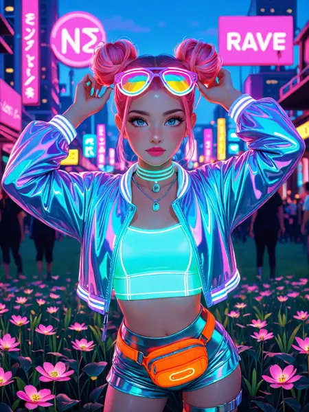 [ Illustrious ] Neon Fashion