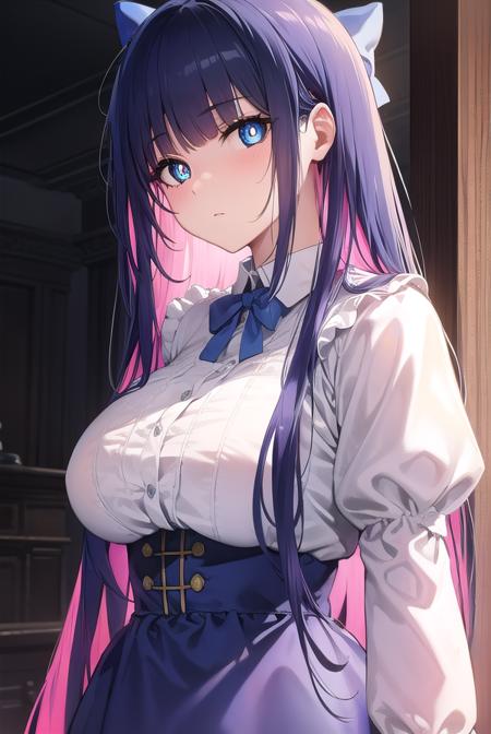 psgstocking, <lyco:psg stocking-lyco-nochekaiser:1>,
psg stocking, blue eyes, blue hair, colored inner hair, hair bow, long hair, multicolored hair, pink hair, two-tone hair, bangs, blunt bangs, (bright pupils:1.5),
brooch, striped, striped thighhighs, thighhighs, dress, black dress, puffy sleeves, long sleeves, skirt, shirt, collared shirt, white shirt,
BREAK indoors, bed,
BREAK looking at viewer, (cowboy shot:1.5),
BREAK <lyco:GoodHands-beta2:1>, (masterpiece:1.2), best quality, high resolution, unity 8k wallpaper, (illustration:0.8), (beautiful detailed eyes:1.6), extremely detailed face, perfect lighting, extremely detailed CG, (perfect hands, perfect anatomy),