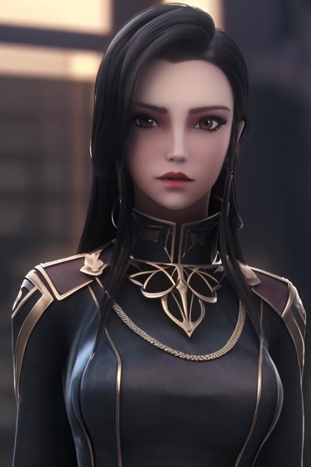 (8k, best quality, masterpiece:1.2),(detailed eyes), \(detailed facial features\), \(\(detailed clothes features\)\), upper  body,(large breasts, cleavage),(face focus),extremely detailed CG unity 8k wallpaper, huge filesize, ultra-detailed, highres, absurdres,beautiful eyes,ray tracing, dramatic shadows,fine detail,dramatic angle,high saturation,lens flare,(standing),soft light,Detailed skin texture, detailed clothing texture,looking at viewer,
1girl, solo, <lora:SpiritCage_jingnan-000018:1>