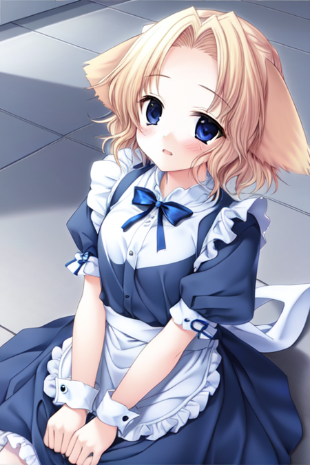 ppsachi, dog ears, 1girl, solo, maid, club