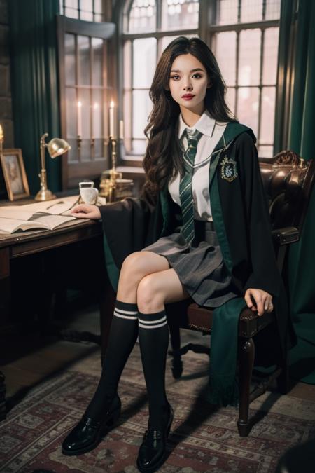 slytherin uniform, hogwarts school uniform,