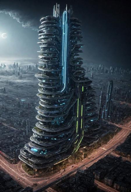 (An imaginary picture of the reappearance of future civilization:1.6),great lighting, OverallDetail, junkworld, BadDream, FastNegativeV2, elven architecture,
(future civilization, future street, future buildings, future vehicle:1.6),
(circuit board:1.5)
(lots modern design housing on the spacecraft, masterpiece:1.5), future_urban, future_skyline,
(large file, super realistic, 4k, 8K, 16k, FHD, HD, VFX , perfect, photograpy, construction sales photograpy, Interior design, super high resolution, cinematic photography:1.2),   
(extra long shot, wide-angle lens, POV, DOF:1.1), 
(creeping fogs, dust shining in the light:1.4),
(amazing, mystery, Spectacular, Luxurious, elegance, perfect design, harmonious color:1.1),
(nion light, tron, Signboard light box | Advertising screen | TV wall | Neon advertising:1.4),
fashion design, Modern, Modernism, mystery, Spectacular, Luxurious, elegance, perfect design,
(industrial:**|mechanical:**|gritty:**|metallic:*|sci-fi:**|future:**|Organicism:**_style),
[Metal|Leather|Flash|Neon|Glass|Screen|carpaint_Detailed Texture: 0.7]
[[urban landscape:**|moon:**|nature landscape:**:|changeable cloud:**]:0.75],
[skyscraper:**|building:**|viaduct:**|future city:**|MRT:**|park:**|neon sign:**_urban landscape::0.85],
(blurred background:1.4),
[(background, more_details:0.3), (more_details:0.6), (more_details:0.8),
(more_details:1.2):0.65],
BadDream, FastNegativeV2, OverallDetail, great lighting, elven architecture, futureskyline, futureurban