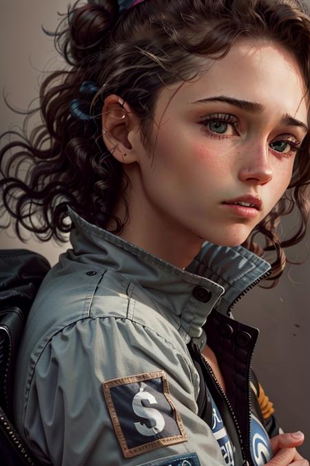 ella_rae_sm1th <lora:ella_rae_sm1th:1>, photo of a beautiful woman, wearing a fighter pilot jacket and pants, hair in messy bun, naval carrier background, portrait, close-up