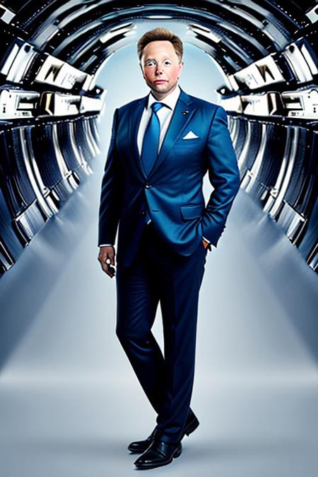 Man in suit full body portrait elon-gate-moon-musk