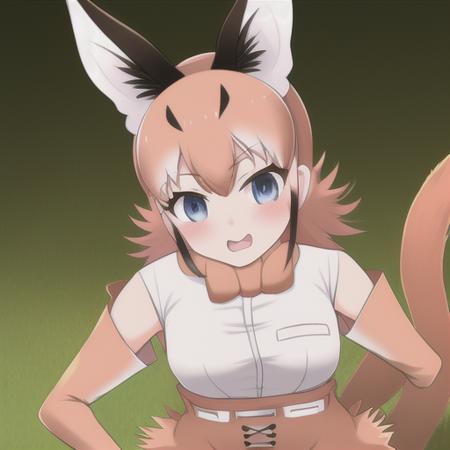 caracal (kemono friends), caracal ears, 1girl