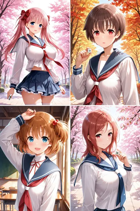 [illustrious XL] 4 in 1，《咲-Saki-》/《天才麻将少女》小林立/Kobayashi Ritz - Artist Style