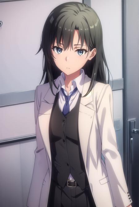 shizukahiratsuka, <lora:shizuka hiratsuka s2s3-lora-nochekaiser:1>,
shizuka hiratsuka, long hair, black hair, (black eyes:1.5),
BREAK necktie, belt, vest, labcoat, white labcoat,
BREAK indoors, classroom,
BREAK looking at viewer, (cowboy shot:1.5),
BREAK <lyco:GoodHands-beta2:1>, (masterpiece:1.2), best quality, high resolution, unity 8k wallpaper, (illustration:0.8), (beautiful detailed eyes:1.6), extremely detailed face, perfect lighting, extremely detailed CG, (perfect hands, perfect anatomy),