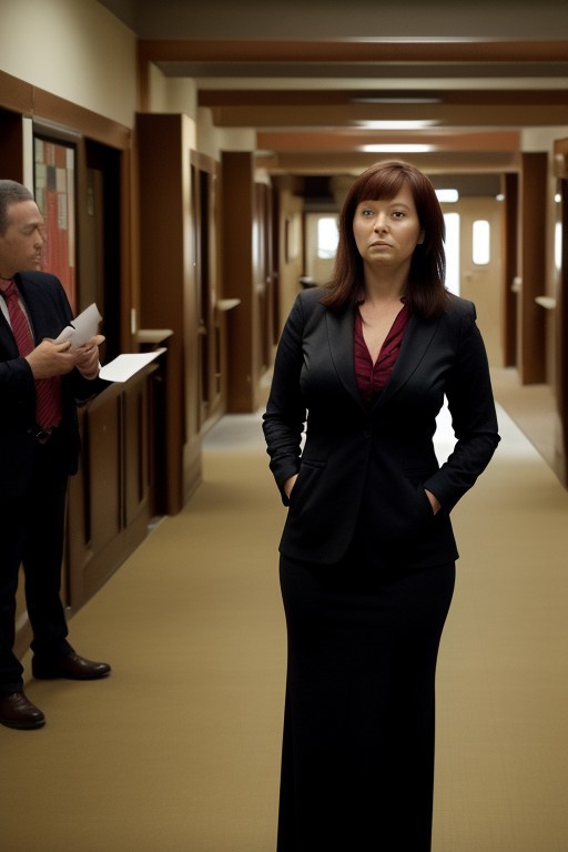 Adult attractive woman standing