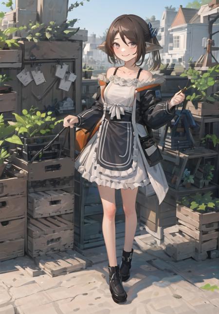 ((masterpiece,best quality)), 4k, highres, 1girl, solo, full body, legs, beautiful face, light smile, standing, outdoors, <lora:perfumerB5:0.85>