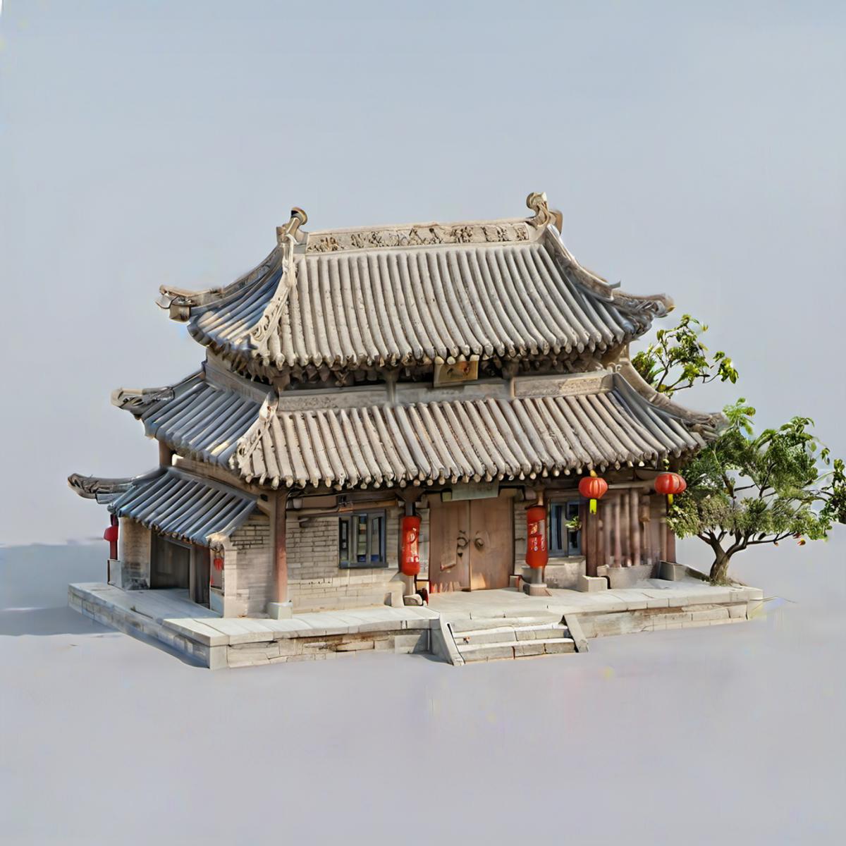 SDXL 3D rendering style/ Chinese ancient architecture image by yanyunxi