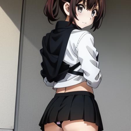 furuto, ((furuto)), 1girl, solo, skirt, city <lora:Furuto_Ichinose-000004:0.9> <lora:Micro-skirtV1.1Text Prun 1.3:0.8>