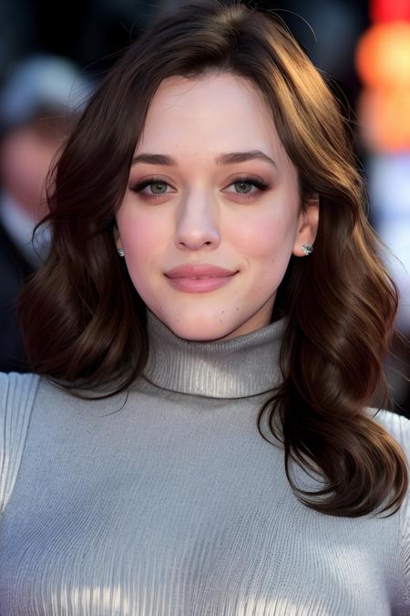 a photo of k4td3nn1ngsv2, a woman (wearing a turtleneck jumper), on a premiere movie event, standing on the red carpet, (focus on face:1.2), (masterpiece:1.2), (photorealistic:1.2), (bokeh), (best quality), (detailed skin:1.2), (intricate details), (8k), (HDR), (cinematic lighting), (sharp focus), (close-up:1.2)