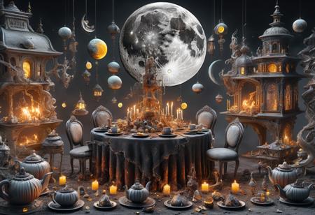 hyper detailed masterpiece, dynamic realistic digital art, awesome quality,carcinogenic moon,celebrations residence,dark gray expanse dispersion (chromatic aberration),chronostasis, Moonless,dreamy,foul,vaporizing,contaminated,liquefy,arson,DonMT34P4rtyXL  <lora:DonMT34P4rtyXL-v1.1-000008:0.8>