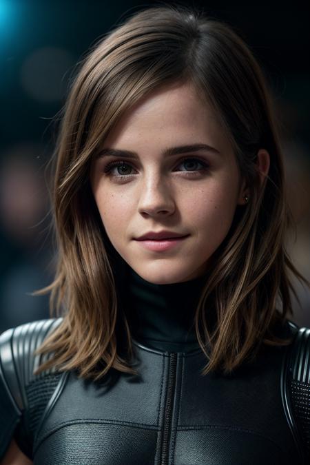 photo of beautiful (emwats0n:0.99), a woman in a (movie premiere gala:1.1), perfect hair, wearing (sexy blue hev suit:1.1), (paparazzi in background), ((CyberneticPunk:1.1)), modelshoot style, (extremely detailed CG unity 8k wallpaper), professional majestic (photography by  joel meyerowitz:1.1), (Sony a7S III Mirrorless Camera), 24mm, exposure blend, hdr, faded, extremely intricate, High (Detail:1.1), Sharp focus, dramatic, soft cinematic light, (looking at viewer), (detailed pupils), cute smile, 24mm, 4k textures, soft cinematic light, adobe lightroom, photolab, elegant, ((((cinematic look)))), soothing tones, insane details, hyperdetailed, low contrast