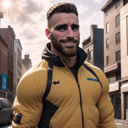 (best quality, high quality):1.3, masterpiece, head portrait of handsome maddoxtoon at the urban street, wearing urban trendy masculine male tracksuit clothes, outdoors, depth, realistic male clothes only, daylight, intricate, beautiful background, matte, symmetric head, best symmetry:1.3, walking, punk, realistic, real life, new, newest, very original, vivid, matte, colorful, ((dynamic view, very dynamic male pose)), very masculine, 27 year old, beard, flawless skin hair facialhair, tall, strong, manly male, cheekbones, thick eyebrows, beard, real skin, real beard, thick crooked nose, nixau_soft, normal life, highres, absurdres, very intricate, male focus, uhd, epic, exceptional male at street composition, best anatomy, , maddoxtoon, real life, hyper-realistic, real person, male head and upper body potrait epic masterpiece, very very very clear, very smooth, unshaded, 85mm, very bright, intricate, ultra detailed background, pale white skin, hyper realistic, studio lighting, volumetric lighting, dslr, mirrorless digital camera, professional photography, (person is alive, realistic movement), very fun, happy, playful, very interesting, surpresed face, beautiful colorful sky, sun, summer, best quality, smile, blushes hard,<lora:maddoxtoon-10:0.800000>
Negative prompt: (bad quality , low quality, medium quality, worst quality):1.3, lowres, jugged, pixeled, ugly, ugly man, 1girl, bad-artist, unsymmetric:1.2, nipples over clothes, uncovered nipples, malformed skin, scars, tattoo, ornaments, worst male anatomy, disfigured, blurry face, boring, common, unoriginal, bland, easynegative, badhandv4, gross, morbid, ugly, bad composition, bad perspective, bad-artist, BadDreamFastNegativeV2, naked, Asian-Less-Neg, fake skin, fake hair, closed eyes, monster, gross, fat, elongated head forehead neck body, boring face expression, expressionless face
Steps: 23, Sampler: DPM++ 2M, CFG scale: 7.0, Seed: 286106986, Size: 640x640, Model: hmenMix_v25