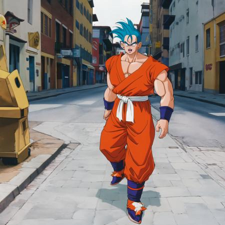 san goku super saiyan 1 0 0 in dragon ball z by akira, Stable Diffusion