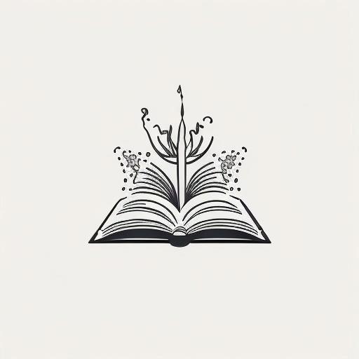 drawing of book, magic spell,
simple white background, intricate details, line art, ornate