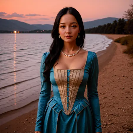 Blue medieval dress 1 (for NoobAI)