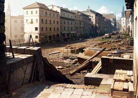 a picture of a very old city with a lot of rubble,<lora:Sunoo-06:0.85>