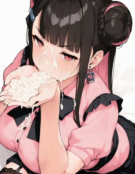 Cupping Hands + Slurping Cum (Gokkun) [PonyXL]
