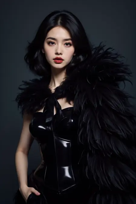 FLUX - BLACK FEATHERS DRESS by JAY