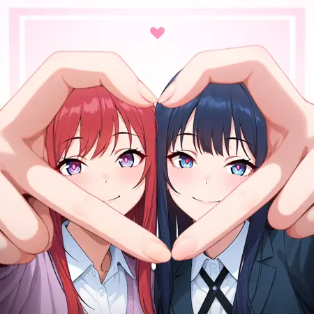 Heart hands duo & finger frame / Pose LoRA / NoobAIXL Illustrious-XL