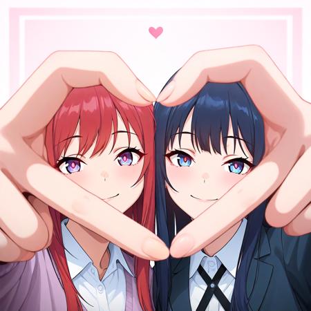 Heart hands duo & finger frame / Pose LoRA / NoobAIXL Illustrious-XL v1.0