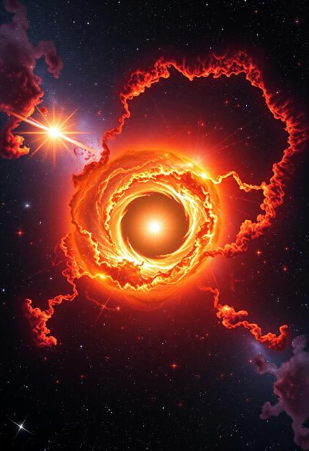 THE CREATION OF THE UNIVERSE THROUGH THE IMPLOSION OF A SUPERNOVA BLACK HOLE EMITTING ENERGY FULLON LIFEFORCE SPECTACULAR COSMIC BIRTH