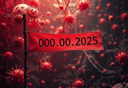 Microscopic view, a banner on a stick that says "00.00.2025"
,photorealism, intricate details, extremely detailed, masterpiece, outstanding intricacies, best quality, hires textures, high detail, incredibly detailed, cinematic lighting, its cells dividing and mutating into surreal, organic structures that glow with an unsettling light. The image is a fusion of science and body horror, rendered in exquisite detail.,  In the style of Leonora Carrington, intricate, highly detailed compositions with a focus on texture and pattern, a muted, earthy color palette dominated by red and pink, and a sense of surreal, otherworldly beauty that is both captivating and unsettling. masterpiece,best quality, atmospheric haze, Film grain, cinematic film still, highly detailed, high budget, moody, epic, OverallDetail, gorgeous, photorealistic,  atmospheric lighting, 
Panoramic view of a microscopic world of flows, viruses and bacteria, single cell microorganisms floating freely in an aquatic world, intense colors, close-up of a protozoan, perfect composition, hyper detail, 
Panoramic view of a microscopic world of flows, viruses and bacteria, single cell microorganisms floating freely in an aquatic world, intense colors, close-up of a protozoan, perfect composition, hyper detail, 
red blood cells, white blood cells, platelets,Bacteriophage,cells,
 Microscopic view, a banner on a stick that says "00.00.2025"