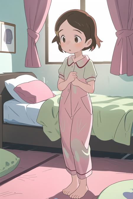 ((Masterpiece)), (best quality), 1girl, JuriAndou, pajamas, standing, bedroom setting,  <lora:JuriV1A1-000004:1>,