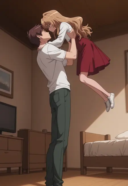 Lifting her up on hands (carrying pose)