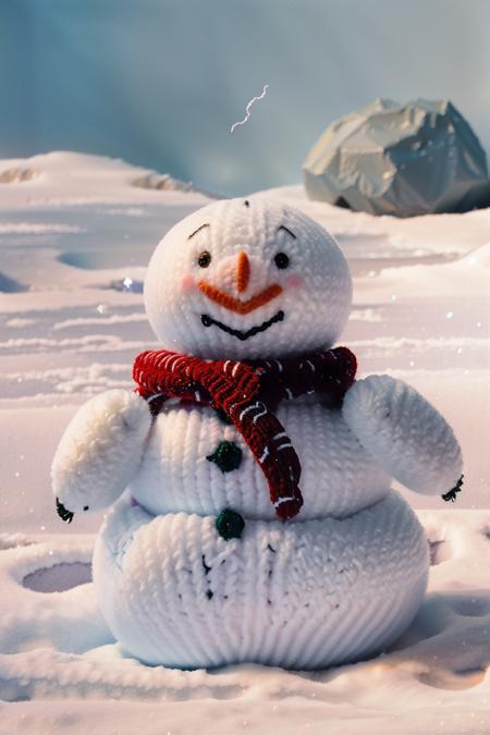 knittedstyle, a snowman <lora:knittedstyle2:1.5>