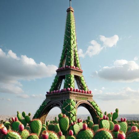 Eiffel tower <lora:Prickly Pear Style v1:1>, Prickly Pear Style,