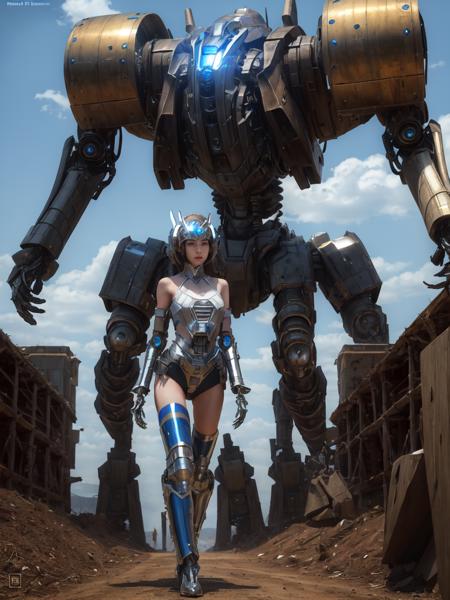 (masterpiece), (best quality),1girl,full body,bare shoulders, photorealistic, 8k raw photo,ultra high res
jiqinvhai,huge robot, mecha, 
mecha musume,mechanical parts,robot joints,headgear,full armor