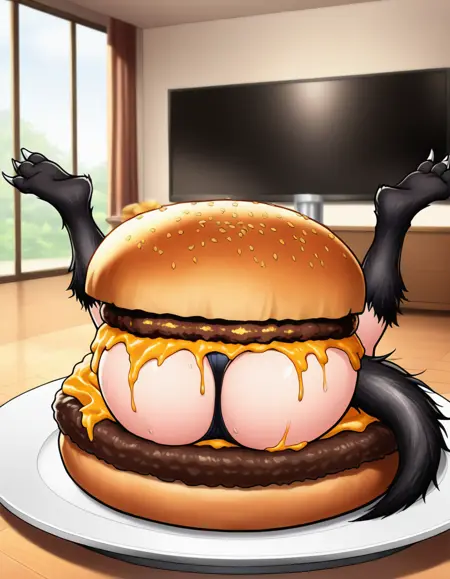 Ass inside Hamburger Pose