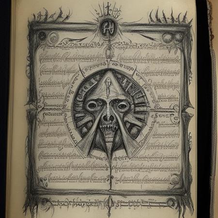 end of the world, Necronomicon Sketch, VoynichManuscript <lora:Necronomicon-10:0.5> <lora:VoynichManuscript:0.5>