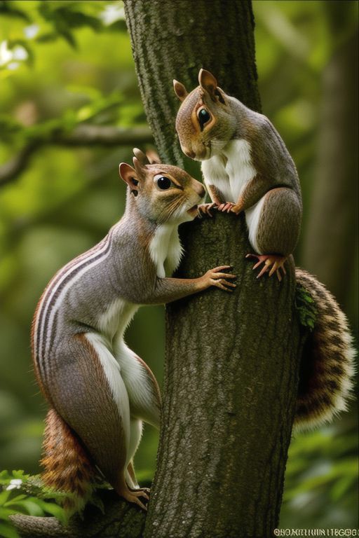 Squirrels in the forest