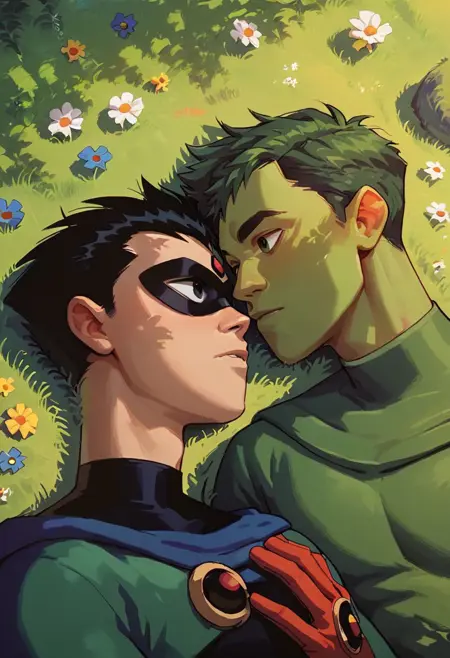 Beast Boy and Robin - Teen Titans