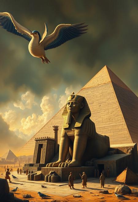 Most amazing photo of ancient Egypt taken before the great flood revealing to humanity that their was an ancient intelligent civilization twelve thousand years ago very beautiful insanely Complex perfect elegant composition, linen gesso acrylic paper, epic Dramatic lighting! Brush quality, insanely detailed, deep colors realistic masterpiece extremely detailed, high contrast