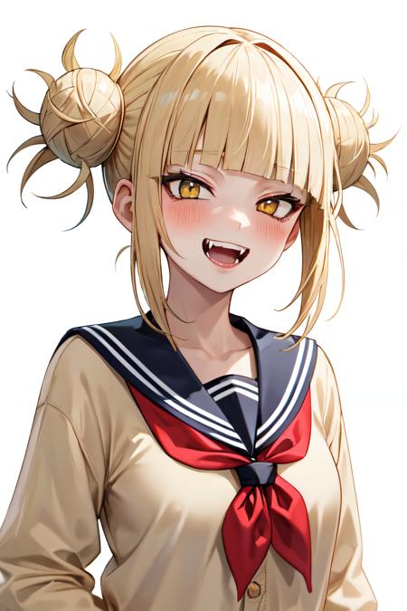 toga himiko blonde hair,yellow eyes,short hair