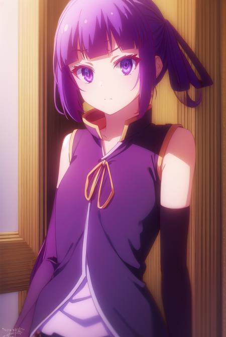 chlammyzell, <lora:chlammy zell s1-lora-nochekaiser:1>,
chlammy zell, long hair, (purple eyes:1.1), purple hair, bangs, blunt bangs, twintails, hair rings,
BREAK detached sleeves, bridal gauntlets, gloves, dress, elbow gloves,
BREAK indoors, classroom,
BREAK looking at viewer, (cowboy shot:1.5),
BREAK <lyco:GoodHands-beta2:1>, (masterpiece:1.2), best quality, high resolution, unity 8k wallpaper, (illustration:0.8), (beautiful detailed eyes:1.6), extremely detailed face, perfect lighting, extremely detailed CG, (perfect hands, perfect anatomy),