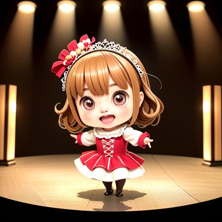 best quality, masterpiece, 1girl, opera singer, theater, stage, curtains, chibi.
<lora:CheeBee:0.5>