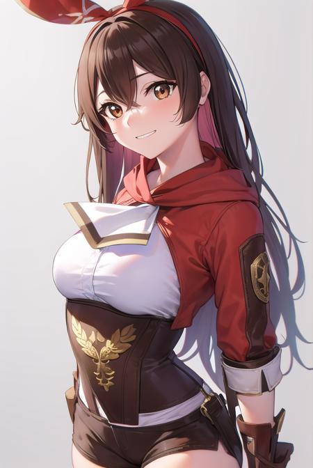 genshinamber, <lyco:genshinamber-lyco-nochekaiser:1>,
amber, brown hair, long hair, (brown eyes:1.5), hair between eyes, hair ribbon, ribbon, red ribbon, <lora:talkmouth_I_v100:1>, smile,
BREAK brown shorts, long sleeves, white thighhighs, shorts, thighhighs, jacket, crop jacket, red jacket, corset, gloves, brown gloves,
BREAK outdoors, nature, forest,
BREAK looking at viewer, (cowboy shot:1.5), upper body,
BREAK <lyco:GoodHands-beta2:1>, (masterpiece:1.2), best quality, high resolution, unity 8k wallpaper, (illustration:0.8), (beautiful detailed eyes:1.6), extremely detailed face, perfect lighting, extremely detailed CG, (perfect hands, perfect anatomy),