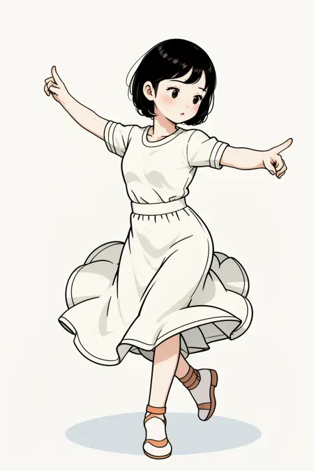手绘线稿艺术插画风格lora模型