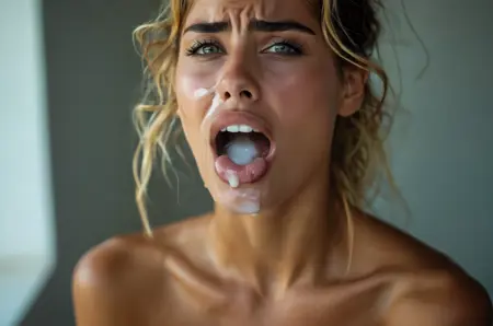 Sarah Petersons Premium bukkake, Cum in mouth, FT15