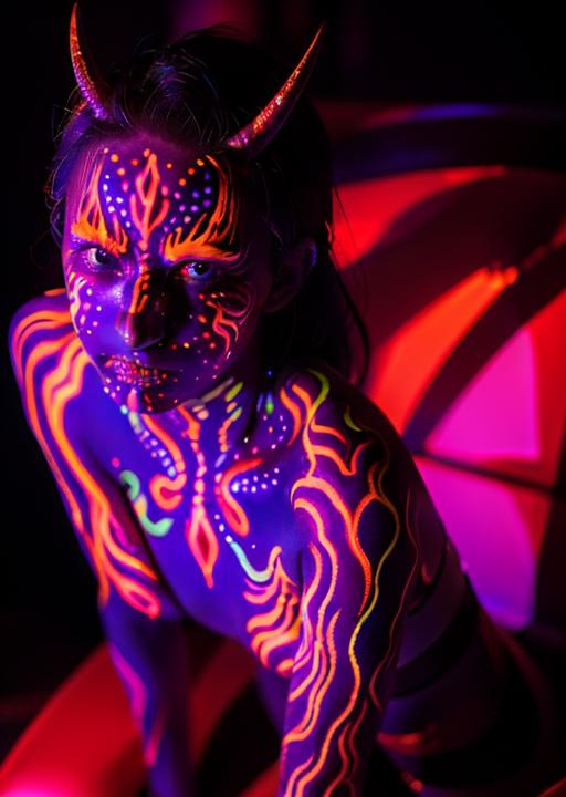 Fluorescent body painting(螢光彩繪) image by aitana